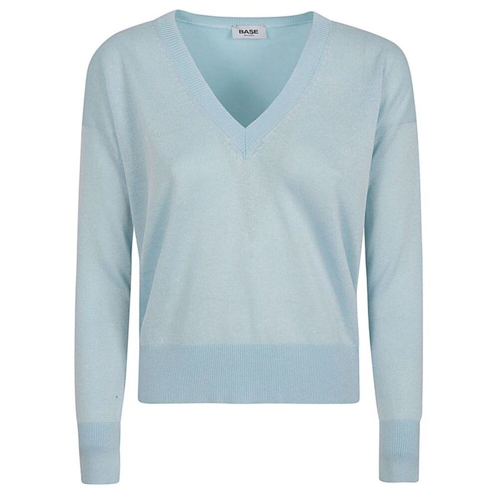 Base Women Cotton Blend V-Neck Sweater